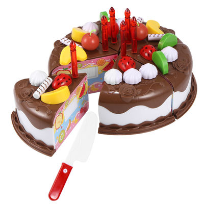 Frutta di legno di DIY 5.9inch che taglia torta di compleanno stabilita Toy Plastic