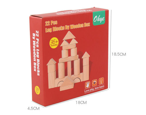 Castello classico 17.5cm delle grandi particelle elementari di legno del jumbo 22PCS