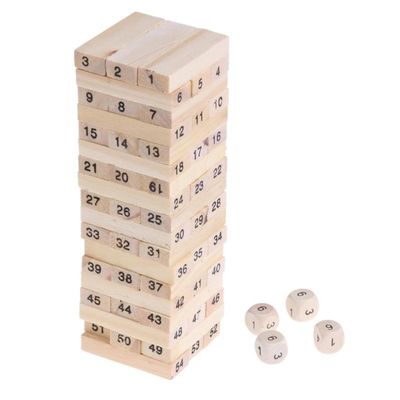 Particelle elementari di legno Toy Tower Stacking Game di domino delle cifre