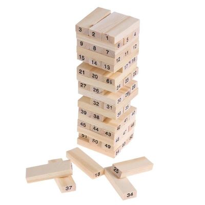Particelle elementari di legno Toy Tower Stacking Game di domino delle cifre