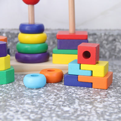 Particelle elementari di legno geometriche Toy Sorting Board dell'impilatore 21cm