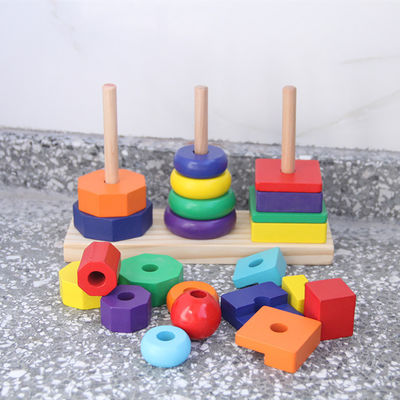 Particelle elementari di legno geometriche Toy Sorting Board dell'impilatore 21cm