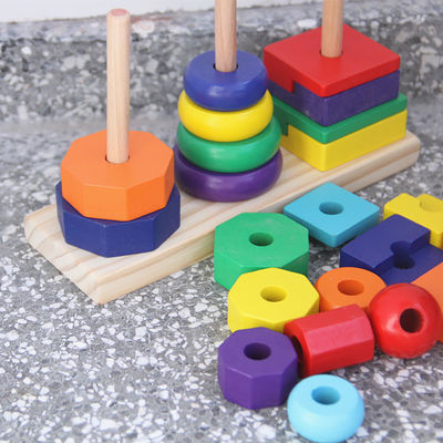 Particelle elementari di legno geometriche Toy Sorting Board dell'impilatore 21cm