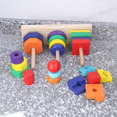Particelle elementari di legno geometriche Toy Sorting Board dell'impilatore 21cm