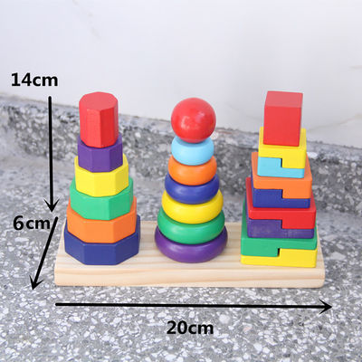 Particelle elementari di legno geometriche Toy Sorting Board dell'impilatore 21cm