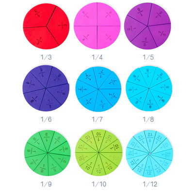 Sussidi didattici di legno di puzzle della frazione del bordo di puzzle di numero di per la matematica 11Pcs della carta