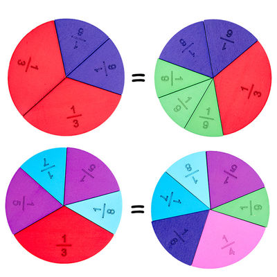 Sussidi didattici di legno di puzzle della frazione del bordo di puzzle di numero di per la matematica 11Pcs della carta