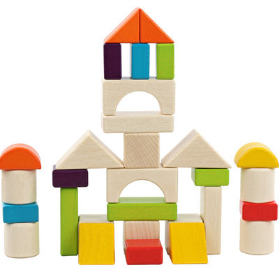 Particelle elementari di legno Toy Stacking del grande castello di 15cm 30 pezzi
