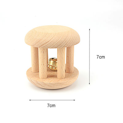 Legno di faggio sicuro di legno a 6 pollici di Teethers Tambor del Handbell Teether