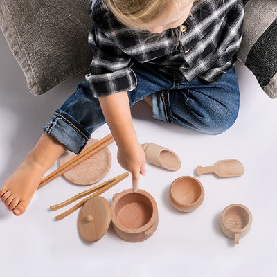La cucina miniatura di legno delle stoviglie 8.9cm ha messo il giocattolo stabilito di cottura di legno