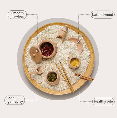 La cucina miniatura di legno delle stoviglie 8.9cm ha messo il giocattolo stabilito di cottura di legno