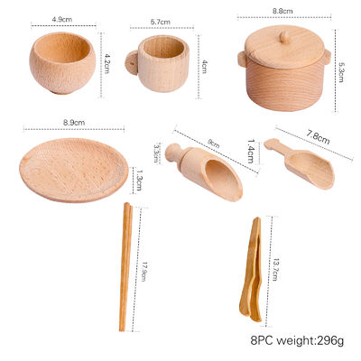 La cucina miniatura di legno delle stoviglie 8.9cm ha messo il giocattolo stabilito di cottura di legno