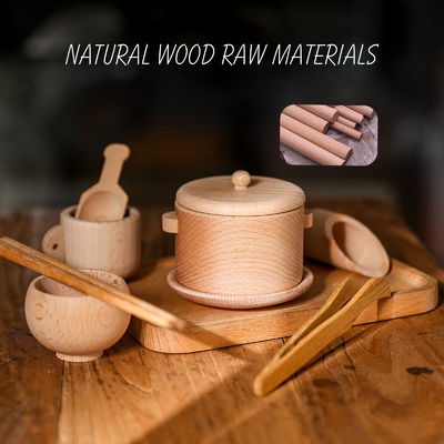 La cucina miniatura di legno delle stoviglie 8.9cm ha messo il giocattolo stabilito di cottura di legno