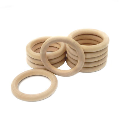 Braccialetto DIY 55mm Toy Beech Wood Teething Rings mettente i denti di legno