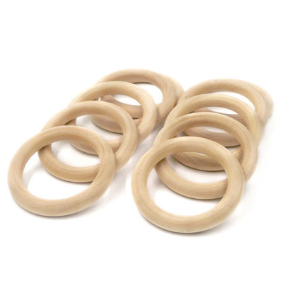 Braccialetto DIY 55mm Toy Beech Wood Teething Rings mettente i denti di legno