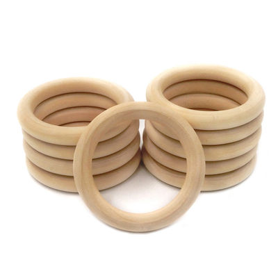 Braccialetto DIY 55mm Toy Beech Wood Teething Rings mettente i denti di legno