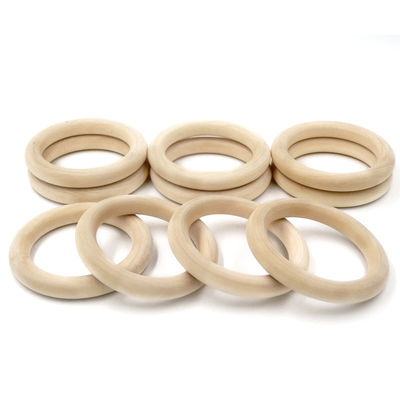 Braccialetto DIY 55mm Toy Beech Wood Teething Rings mettente i denti di legno