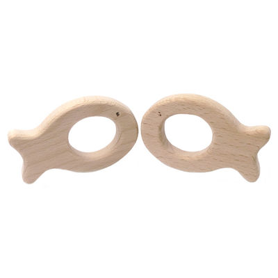 Faggio Toy Natural Wood Teethers Necklace mettente i denti di legno 55mm fatto a mano