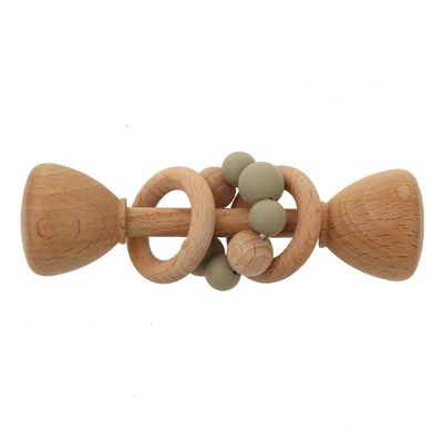 Legno di faggio del coniglio 5.12in Teether Bunny Teether di legno naturale