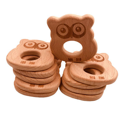 Giocattolo di legno ISO9001 Teether animale di legno mettere i denti del pendente della collana