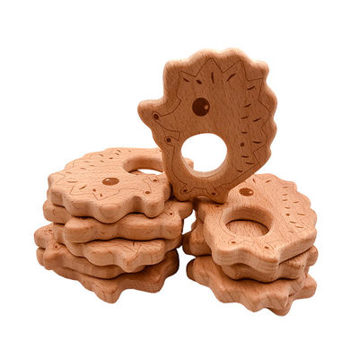 Giocattolo di legno ISO9001 Teether animale di legno mettere i denti del pendente della collana