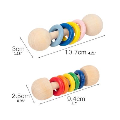 Crepitio di legno Ring Montessori Wooden Teethers Safe del roditore 10.7cm della palestra