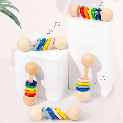 Crepitio di legno Ring Montessori Wooden Teethers Safe del roditore 10.7cm della palestra