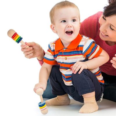 Crepitio di legno Ring Montessori Wooden Teethers Safe del roditore 10.7cm della palestra