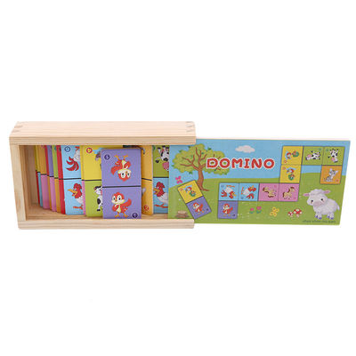 Il cubo di domino del solitario 4cm imbarazza i domino di legno per i bambini