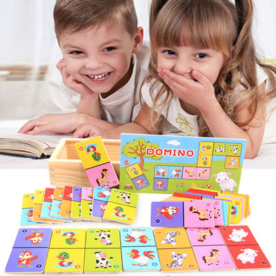 Il cubo di domino del solitario 4cm imbarazza i domino di legno per i bambini