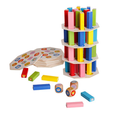 Blocchetti di legno di domino della torre 12.5cm di domino automatico del treno