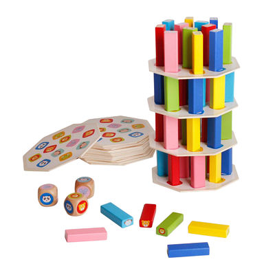 Blocchetti di legno di domino della torre 12.5cm di domino automatico del treno