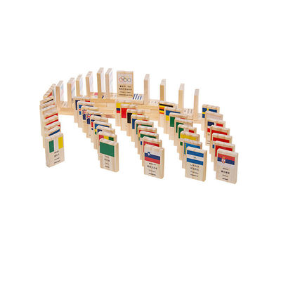Blocchetti di legno di domino della bandiera ISO9001 100 che sviluppano i domino fissati