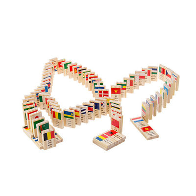 Blocchetti di legno di domino della bandiera ISO9001 100 che sviluppano i domino fissati