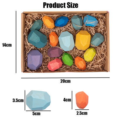 Le pietre di legno delle particelle elementari del bambino delle rocce 190g mette Montessori