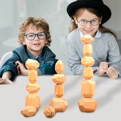 blocchetti d'impilamento geometrici dei blocchetti di 5cm 36pcs Digital del bambino di legno dei giocattoli