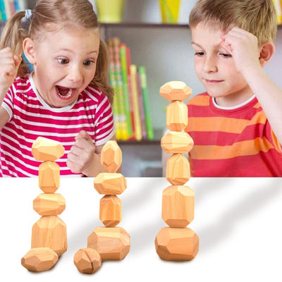 blocchetti d'impilamento geometrici dei blocchetti di 5cm 36pcs Digital del bambino di legno dei giocattoli
