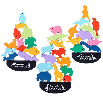 Particelle elementari di legno Toy Animal Town Wooden Blocks del dinosauro dei bambini 3cm