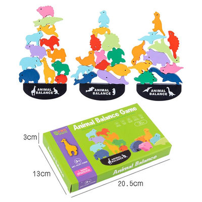 Particelle elementari di legno Toy Animal Town Wooden Blocks del dinosauro dei bambini 3cm