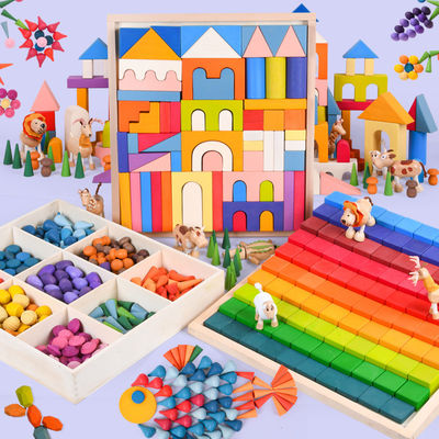 Particelle elementari di legno naturali di Montessori 2.5cm per i bambini