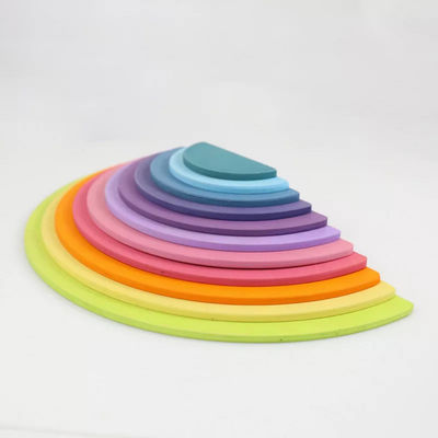 Particelle elementari di legno Toy Nesting Rainbow Block Set del ponte del bambino 15cm