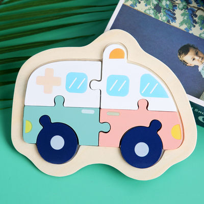 Il puzzle di legno del blocchetto di Macaron 3D gioca i blocchi animali di legno