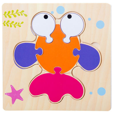 I giochi che di Montessori il bambino gioca gli animali trafficano i bambini 3D imbarazza il puzzle di legno Toy Matching di cognizione del fumetto
