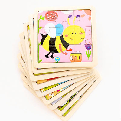 I giochi che di Montessori il bambino gioca gli animali trafficano i bambini 3D imbarazza il puzzle di legno Toy Matching di cognizione del fumetto