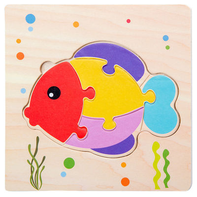 I giochi che di Montessori il bambino gioca gli animali trafficano i bambini 3D imbarazza il puzzle di legno Toy Matching di cognizione del fumetto
