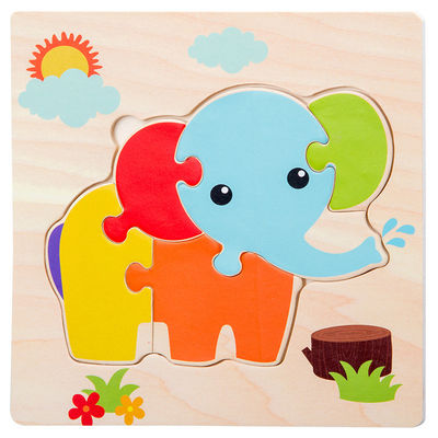 I giochi che di Montessori il bambino gioca gli animali trafficano i bambini 3D imbarazza il puzzle di legno Toy Matching di cognizione del fumetto