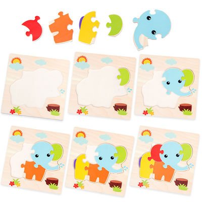 I giochi che di Montessori il bambino gioca gli animali trafficano i bambini 3D imbarazza il puzzle di legno Toy Matching di cognizione del fumetto