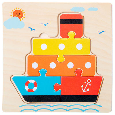 I giochi che di Montessori il bambino gioca gli animali trafficano i bambini 3D imbarazza il puzzle di legno Toy Matching di cognizione del fumetto