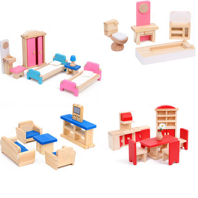 Accessori miniatura della casa delle bambole di Diy di bambole della mobilia di legno 26CM classica della Camera