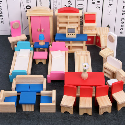 Accessori miniatura della casa delle bambole di Diy di bambole della mobilia di legno 26CM classica della Camera